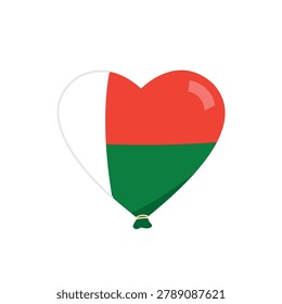 Heart balloon with madagascar flag