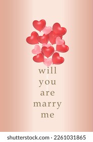 heart balloon marry me gradient background 