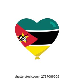 Heart balloon with mozambique flag