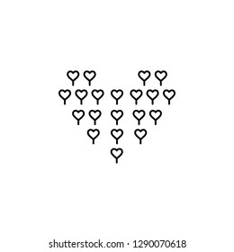 heart balloon of multiple heart  icon. Element of Valentine's Day icon for mobile concept and web apps. Detailed heart balloon of multiple heart  icon can be used for web