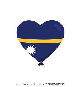 Heart balloon with nauru flag