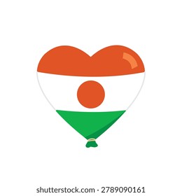 Heart balloon with niger flag