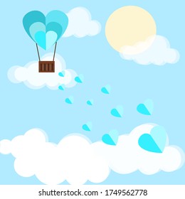 heart balloon on the sky
