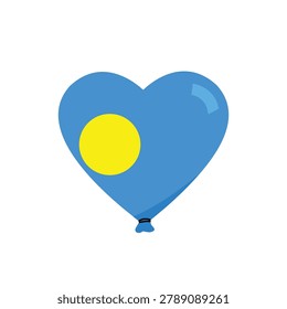 Heart balloon with palau flag