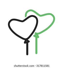 Heart, balloon, party icon vector image.Can also be used for valentine, observances and holidays. Suitable for mobile apps, web apps and print media. 