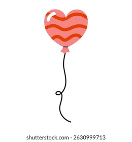 Heart balloon in playful design floating against a simple background