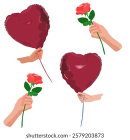 heart, balloon, red, love, give balloons, give ,roses
beauty, valentine ,illustration,design ,art,decoration