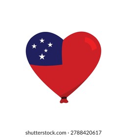 Heart balloon with samoa flag