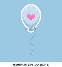 heart balloon sticker. Vector illustration isolated on color backgrounds 