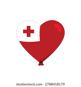 Heart balloon with tonga flag