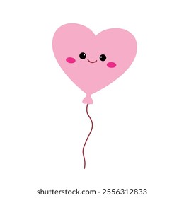 Heart balloon valentine. Heart balloon valentine theme clipart illustration. Valentine day cute greeting elements for card, poster, flyers, invitation.