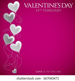 Heart balloon Valentine's Day card in vector format.