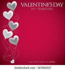 Heart balloon Valentine's Day card in vector format.