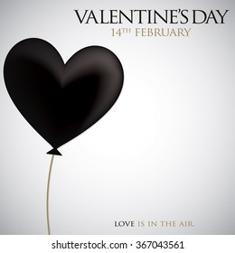 Heart balloon Valentine's Day card in vector format.
