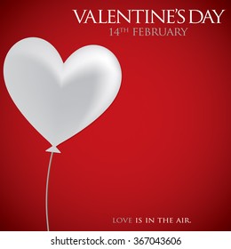 Heart balloon Valentine's Day card in vector format.