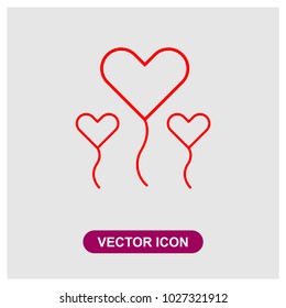 Heart Balloon Vector Icon