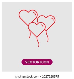 Heart Balloon Vector Icon