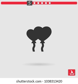 heart balloon vector icon