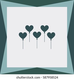Heart Balloon Vector Icon.