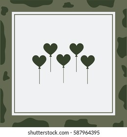 Heart Balloon Vector Icon.