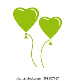 Heart balloon. Vector icon. Color illustration.