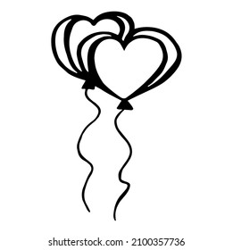 Heart Balloon Vector Icon doodle