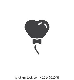 Heart balloon vector icon. filled flat sign for mobile concept and web design. Heart shaped balloon glyph icon. Valentine's Day symbol, logo illustration. Vector graphics