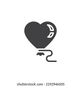 Heart balloon vector icon. filled flat sign for mobile concept and web design. Heart shape balloon glyph icon. Symbol, logo illustration. Vector graphics