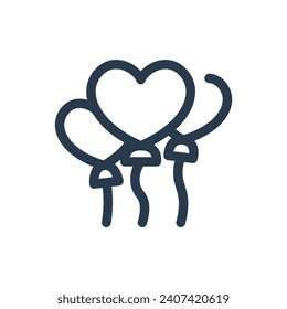 Heart Balloon Vector Icon Illustration for Romantic Air Displays