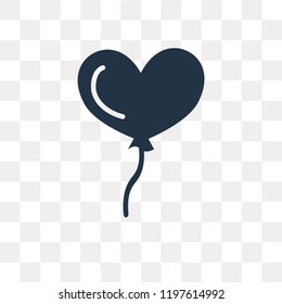 Heart balloon vector icon isolated on transparent background, Heart balloon transparency concept can be used web and mobile