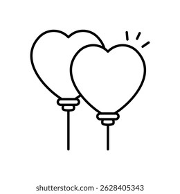 Heart Balloon Vector icon stock illustration