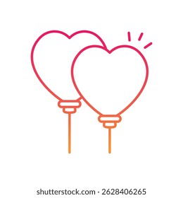 Heart Balloon Vector icon stock illustration