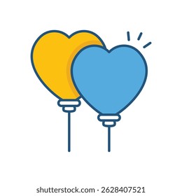 Heart Balloon Vector icon stock illustration