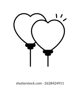 Heart Balloon Vector icon stock illustration
