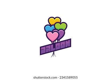 logotipo de diseño de plantilla de vector de globo de corazón