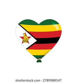 Heart balloon with zimbabwe flag