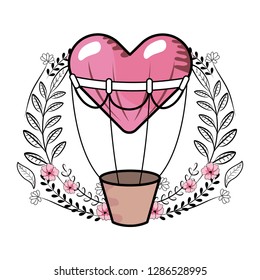 heart balloons with basquet