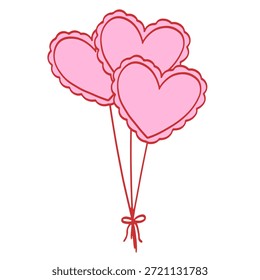 Globos del corazón con el elemento del arco para el día de San Valentín, día de las madres