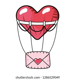 heart balloons with envelope