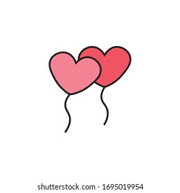 
Heart. Balloons in the form of hearts. flat design on a white background.vector