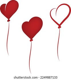Heart balloons, hearts vector, hearts shapes