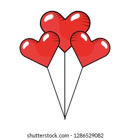 heart balloons icon
