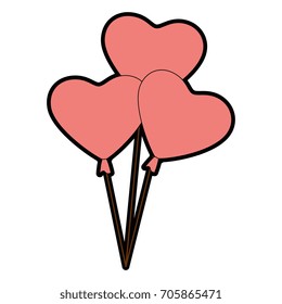 heart balloons icon