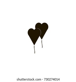 heart balloons icon. flat design