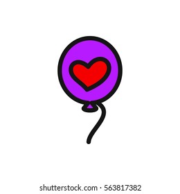 heart balloons icon illustration isolated vector sign symbol