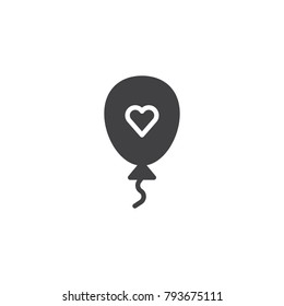Heart balloons icon vector, filled flat sign, solid pictogram isolated on white. Valentine's day symbol, logo illustration.