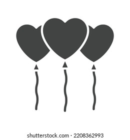 Heart Balloons icon vector image. Can also be used for Physical Fitness. Suitable for mobile apps, web apps and print media.