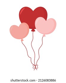 heart balloons illustration over white