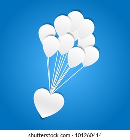 Heart With Balloons - Paper Cut Design