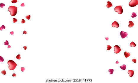 Heart Balloons romantic background with realistic or falling motion. Love, romance, floral spring